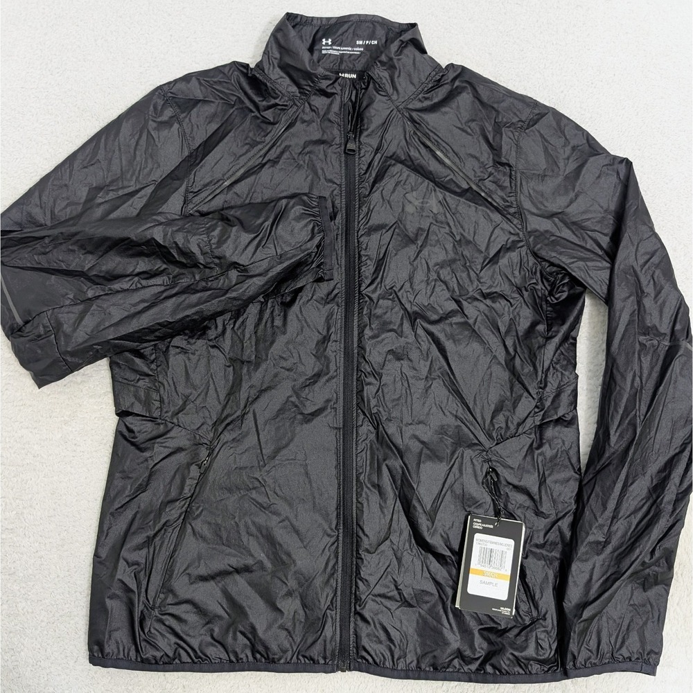 NEW Under Armour Women's S/P Unstoppable Storm Run Crop Jacket Black SAMPLE